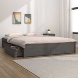 Bed Frame without Mattress with Drawers Grey 135x190 cm