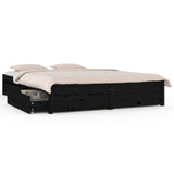 Bed Frame without Mattress with Drawers Black 135x190 cm