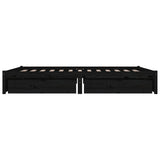 Bed Frame without Mattress with Drawers Black 135x190 cm
