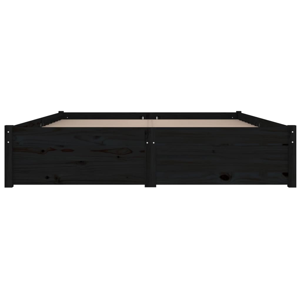 Bed Frame without Mattress with Drawers Black 135x190 cm