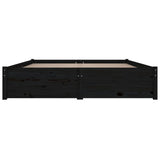 Bed Frame without Mattress with Drawers Black 135x190 cm