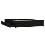 Bed Frame without Mattress with Drawers Black 135x190 cm - 45-Degree Angle