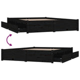 Bed Frame without Mattress with Drawers Black 135x190 cm
