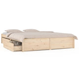 Bed Frame without Mattress with Drawers 150x200 cm - Front View