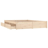 Bed Frame without Mattress with Drawers 150x200 cm - Close-Up Angle