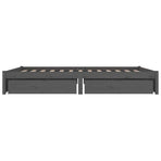 Bed Frame without Mattress with Drawers Grey 150x200 cm