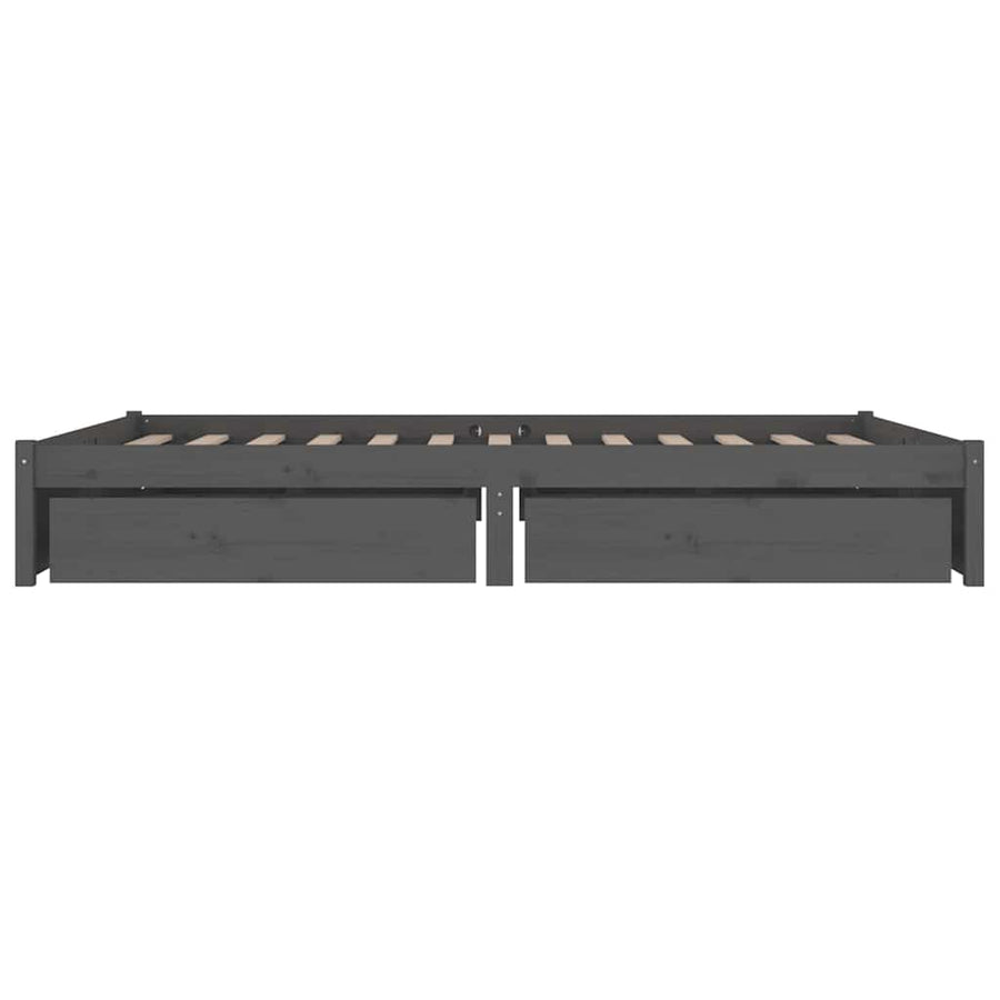 Bed Frame without Mattress with Drawers Grey 150x200 cm