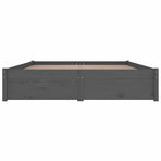 Bed Frame without Mattress with Drawers Grey 150x200 cm
