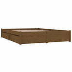 Bed Frame without Mattress with Drawers Honey Brown 150x200 cm