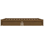 Bed Frame without Mattress with Drawers Honey Brown 150x200 cm