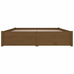 Bed Frame without Mattress with Drawers Honey Brown 150x200 cm
