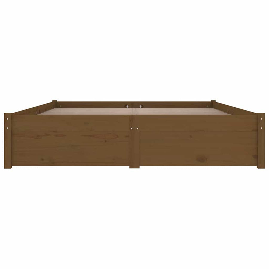 Bed Frame without Mattress with Drawers Honey Brown 150x200 cm