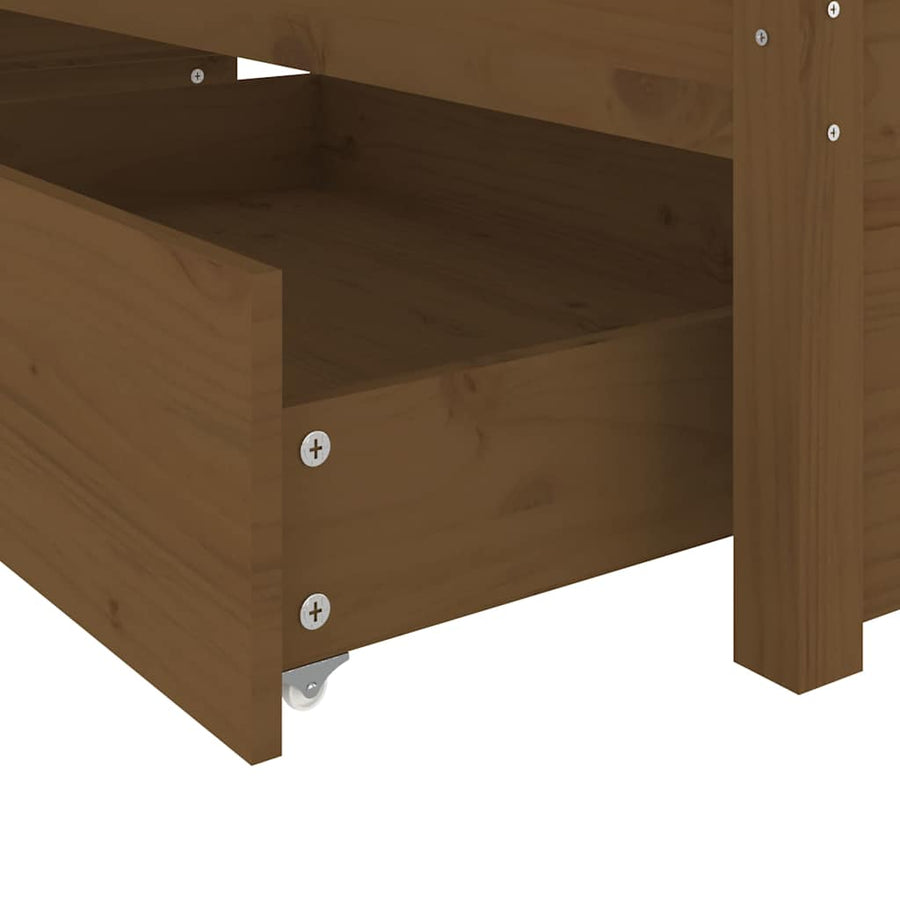 Bed Frame without Mattress with Drawers Honey Brown 150x200 cm