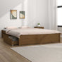Bed Frame without Mattress with Drawers Honey Brown 150x200 cm