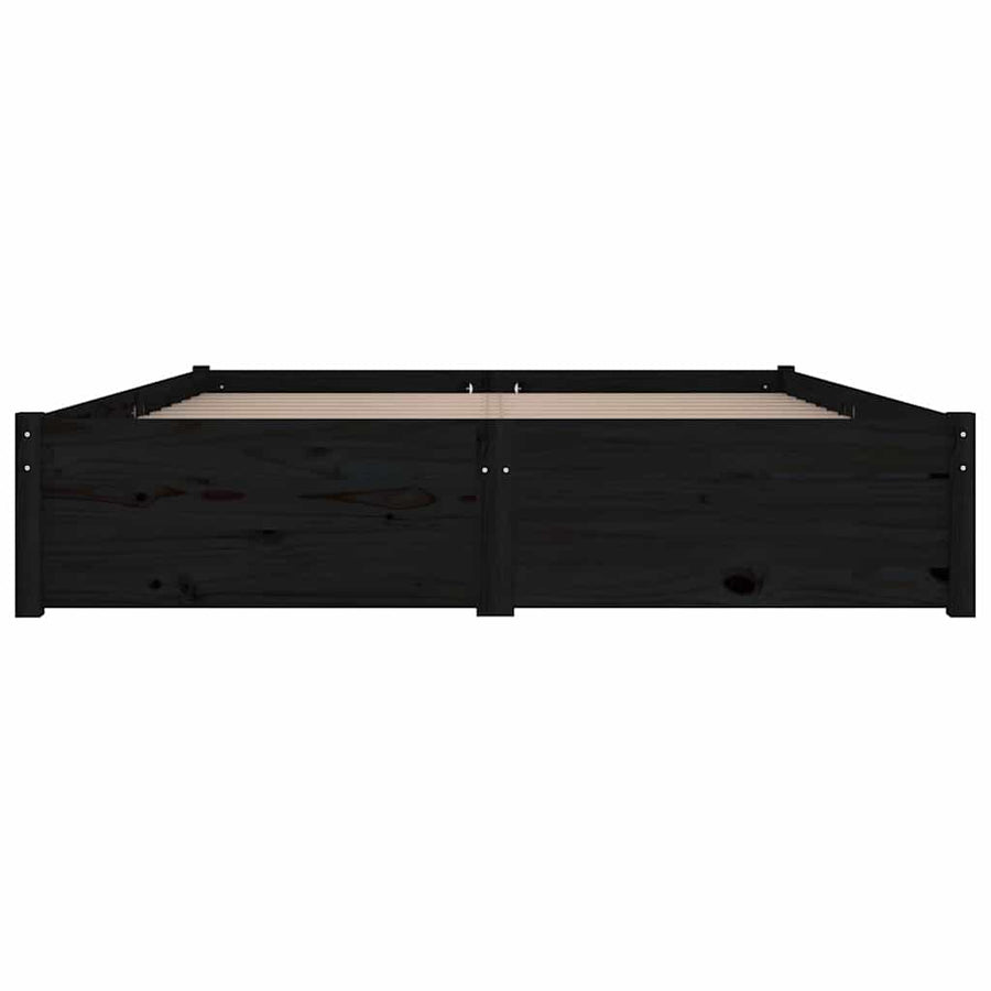 Bed Frame without Mattress with Drawers Black 150x200 cm
