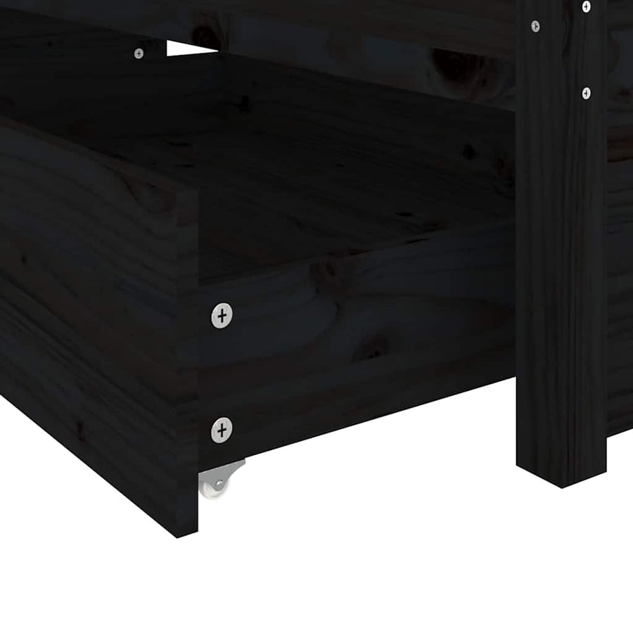 Bed Frame without Mattress with Drawers Black 150x200 cm