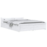 Bed Frame without Mattress with Drawers White 135x190 cm