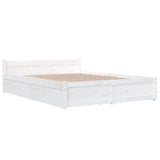 Bed Frame without Mattress with Drawers White 135x190 cm - Top-Down View