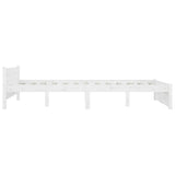 Bed Frame without Mattress with Drawers White 135x190 cm - Rear View