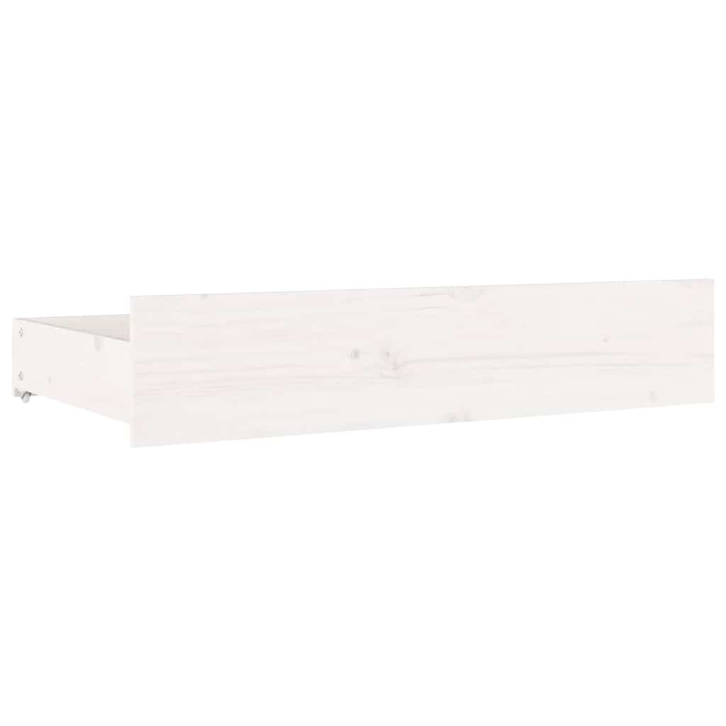 Bed Frame without Mattress with Drawers White 135x190 cm