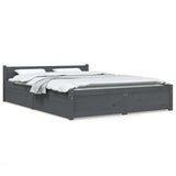 Bed Frame without Mattress with Drawers Grey 135x190 cm