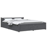 Bed Frame without Mattress with Drawers Grey 135x190 cm