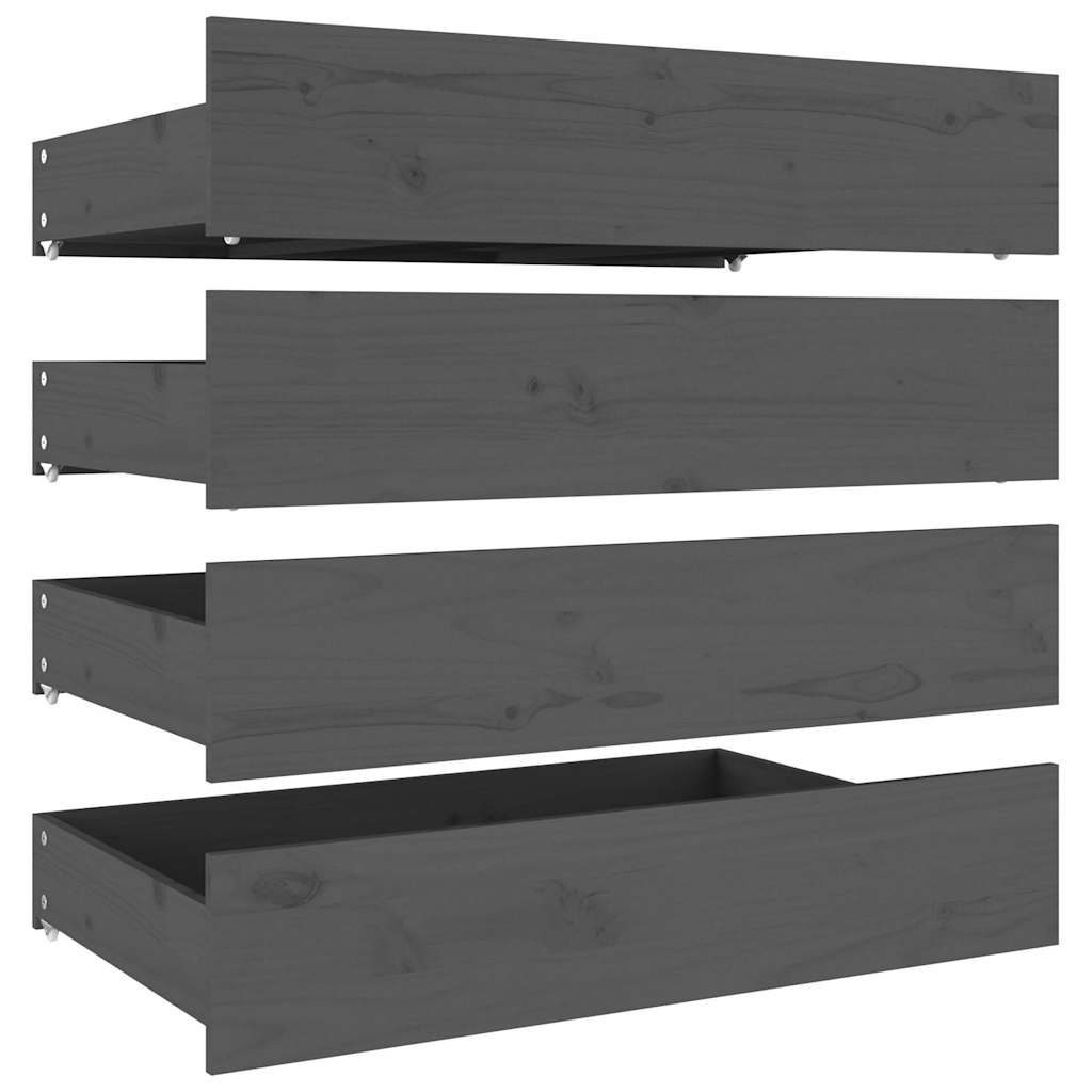 Bed Frame without Mattress with Drawers Grey 135x190 cm