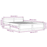 Bed Frame without Mattress with Drawers Grey 135x190 cm