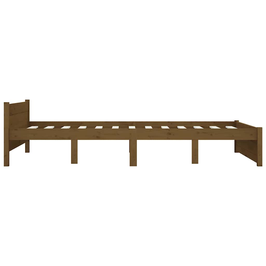 Bed Frame without Mattress with Drawers Honey Brown 135x190 cm