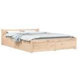 Bed Frame without Mattress with Drawers 150x200 cm - Side View