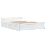 Bed Frame without Mattress with Drawers White 150x200 cm