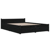 Bed Frame without Mattress with Drawers Black 150x200 cm - Top-Down View