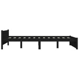 Bed Frame without Mattress with Drawers Black 150x200 cm - Rear View