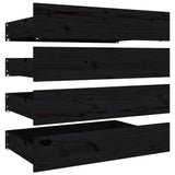 Bed Frame without Mattress with Drawers Black 150x200 cm - Close-Up Angle