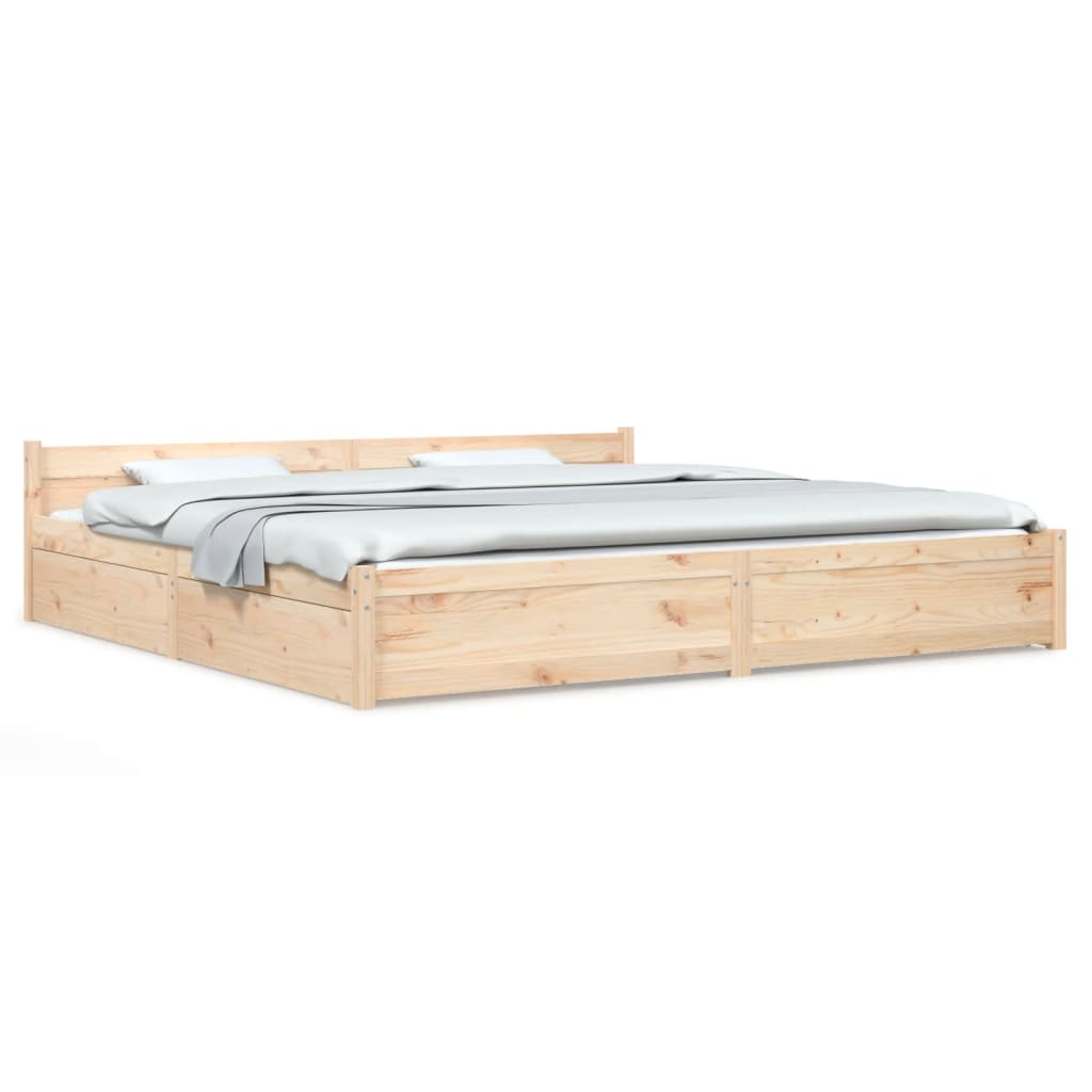 Bed Frame without Mattress with Drawers 183x203 cm King