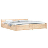 Bed Frame without Mattress with Drawers 183x203 cm King - Side View