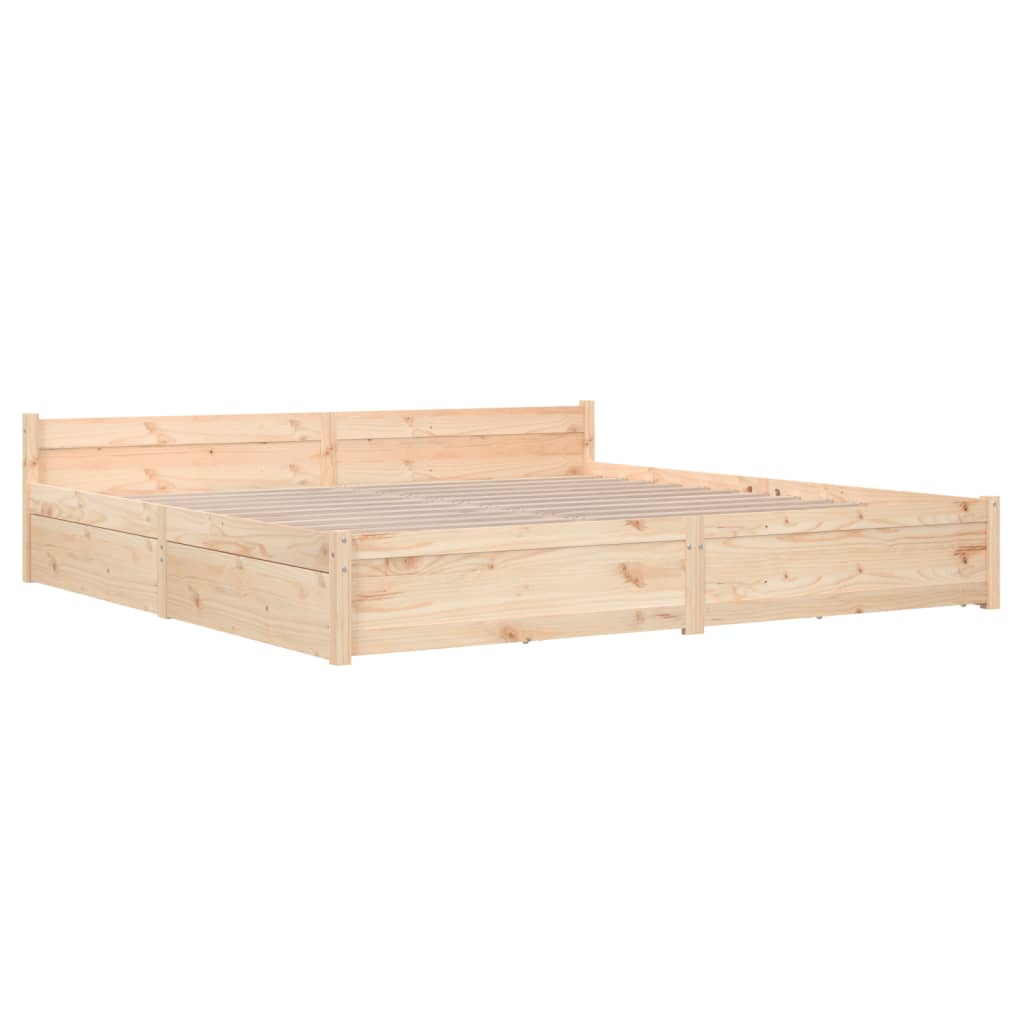 Bed Frame without Mattress with Drawers 183x203 cm King
