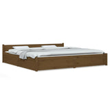 Bed Frame without Mattress with Drawers Honey Brown 183x203 cm King