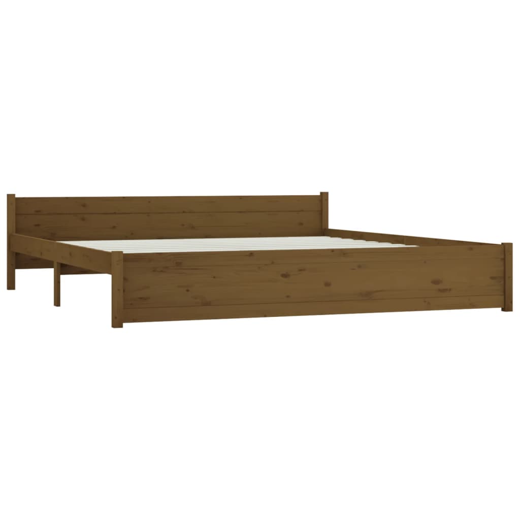 Bed Frame without Mattress with Drawers Honey Brown 183x203 cm King