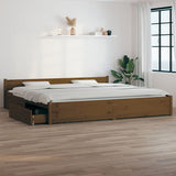 Bed Frame without Mattress with Drawers Honey Brown 183x203 cm King