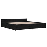 Bed Frame without Mattress with Drawers Black 183x203 cm King - Top-Down View
