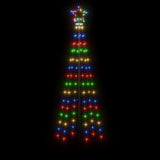 Christmas Cone Tree Colourful 108 LEDs 70x180 cm - Top-Down View