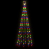 Christmas Cone Tree Colourful 310 LEDs 100x300 cm - Top-Down View