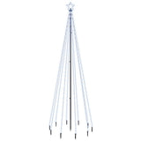 Christmas Tree with Spike Cold White 310 LEDs 300 cm - Front View