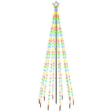 Christmas Tree with Spike Colourful 310 LEDs 300 cm - Front View