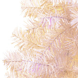 Artificial Christmas Tree with Iridescent Tips White 120 cm PVC - Side View