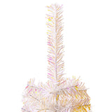 Artificial Christmas Tree with Iridescent Tips White 150 cm PVC - Top-Down View
