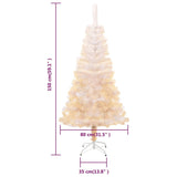 Artificial Christmas Tree with Iridescent Tips White 150 cm PVC - Close-Up Angle