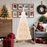 Artificial Christmas Tree with Iridescent Tips White 180 cm PVC - Side View