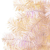 Artificial Christmas Tree with Iridescent Tips White 180 cm PVC - Top-Down View